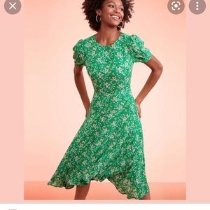 Loft Buttercup Puff Sleeve Flounce Dress